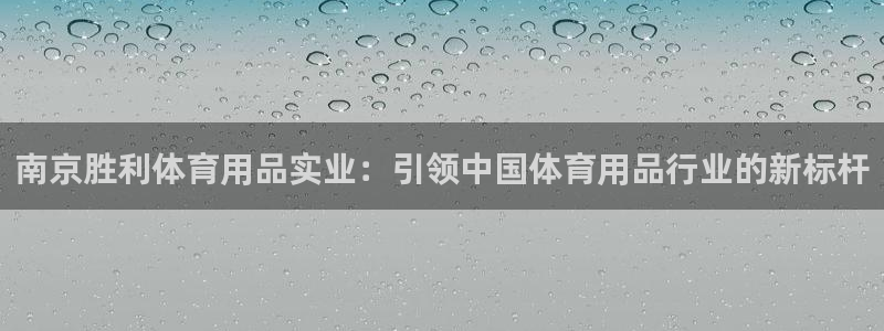 欧陆娱乐登陆官网：南京胜利体育用品实业：引领中国体育